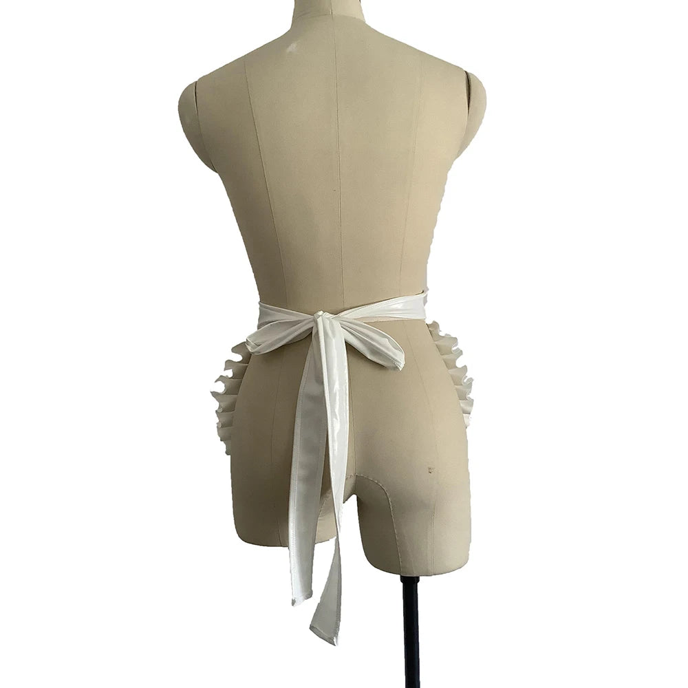 23 Colors High Quality Sexy Lolita Maid Cosplay Costume Japanese Style Ruffled Apron Women Cute PVC Apron Novelty Uniform Props