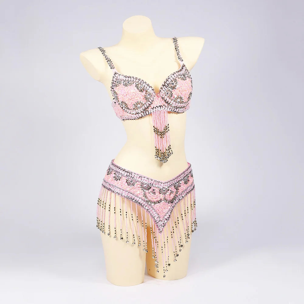 FRINGE FANTASY: Handmade Beaded Embroidered Bra & Belt Festival Set – ASHBURN™ Signature Drop