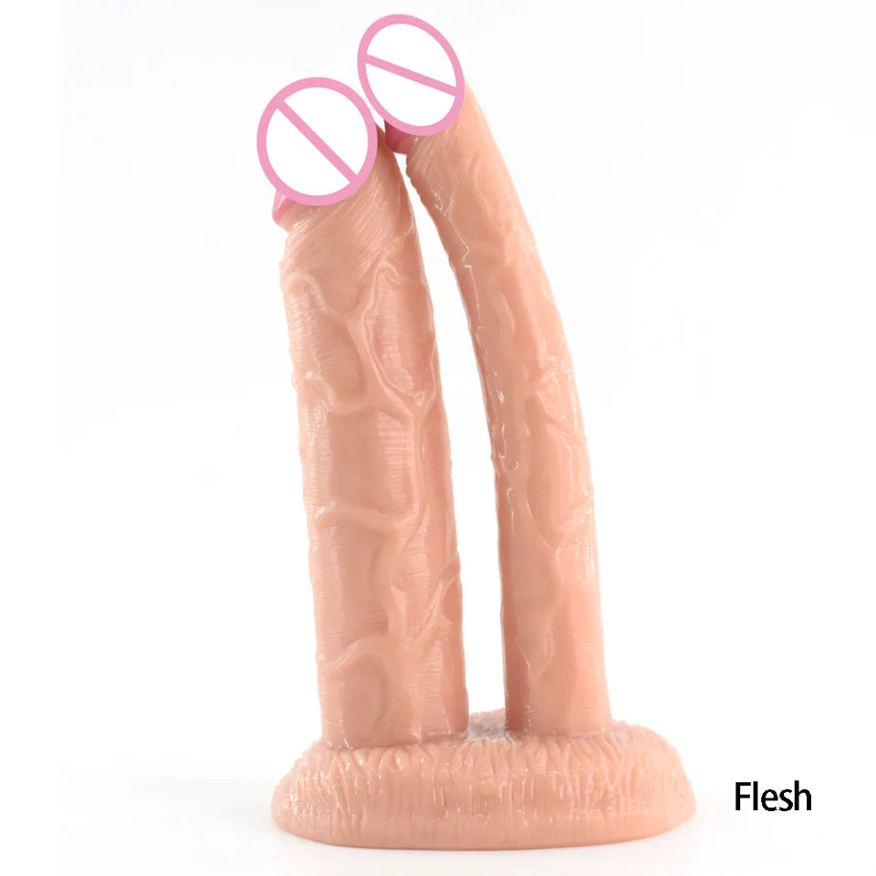 ROUGH BEAST  Double Dildos Female Masturbation Massager Huge Fist Dildo Anal Plug Toys  with Sucker Cup Sex Toys for Women