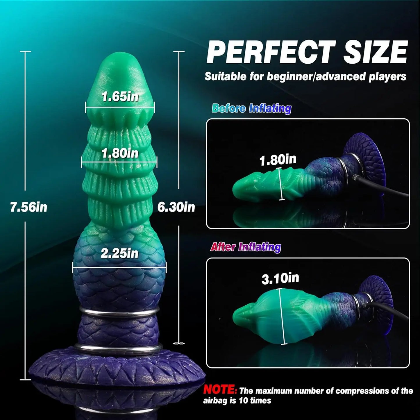Big Fantasy Monster alien Inflatable Dildo with Suction Cup Large Realistic Silicone Inflating Dildo Sex Toy for Female Women