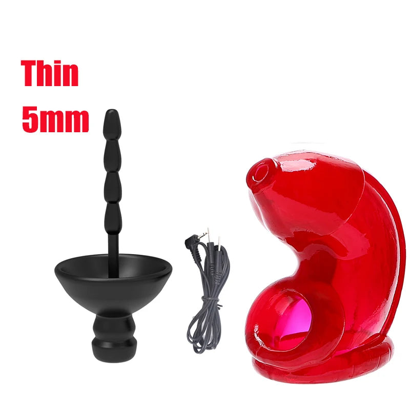 Electric Shock Penis Plug Cock Ring Chastity Cage Penis Electric Stimulator Bdsm Extreme Tazer Masturbator Male Urethral Dilator