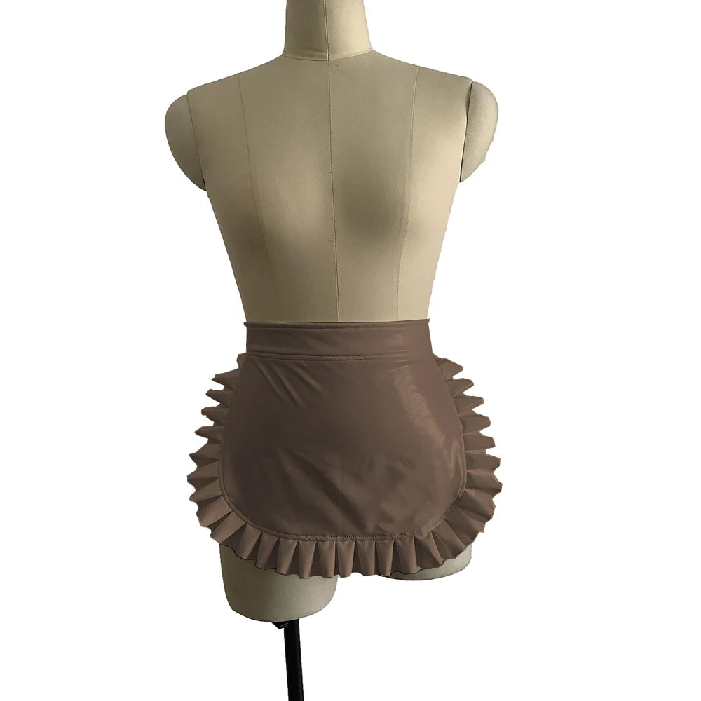 23 Colors High Quality Sexy Lolita Maid Cosplay Costume Japanese Style Ruffled Apron Women Cute PVC Apron Novelty Uniform Props