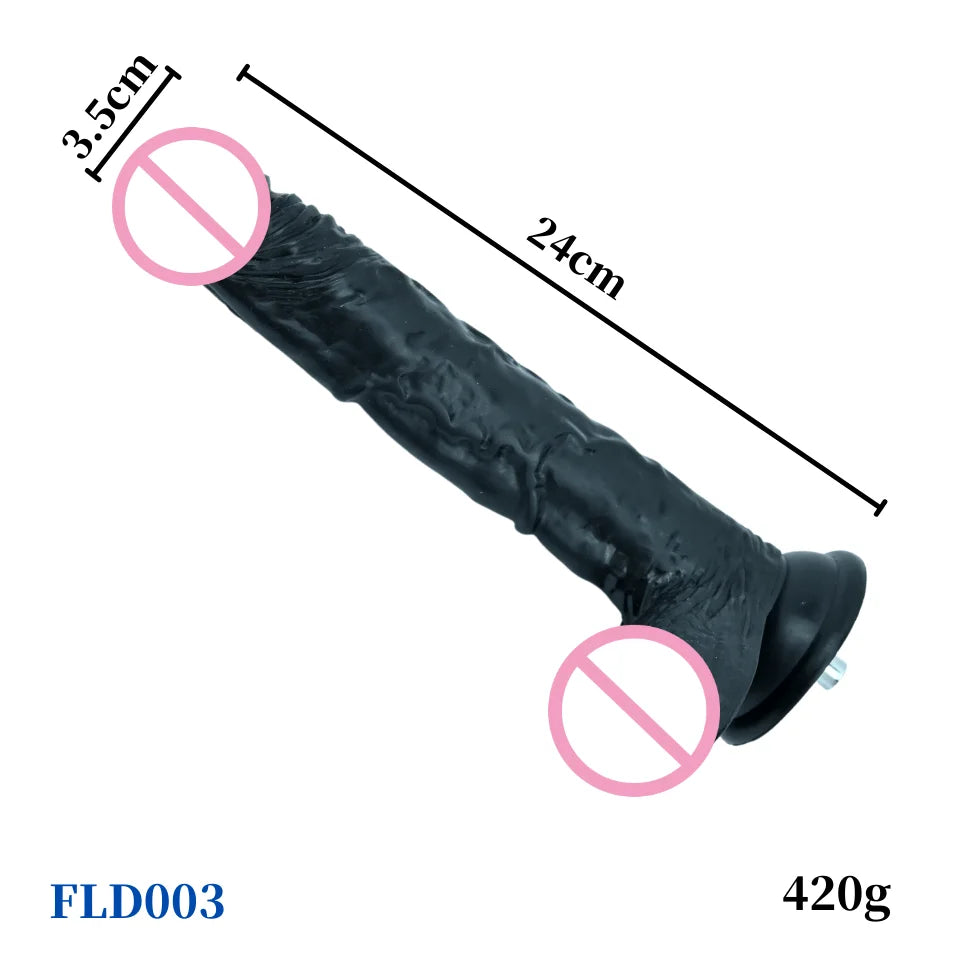 ROUGH BEAST Black Dildo Attachments for VAC-U-Lock/Quick Plug Sex Machine Love Machine Accessories for Adult Sex Toy Product