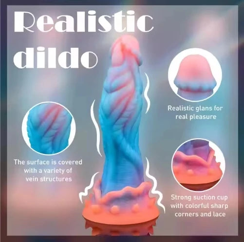 ASHBURN Silicone Luminous 9 Inch Realistic Alien Dildo for