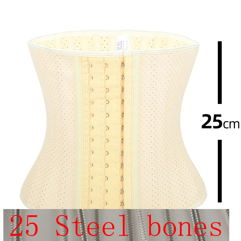 Latex Waist Trainer 25 Steel Bone Women Binders And Shapers Corset Modeling Strap Body Shaper Colombian Girdles Slimming Belt