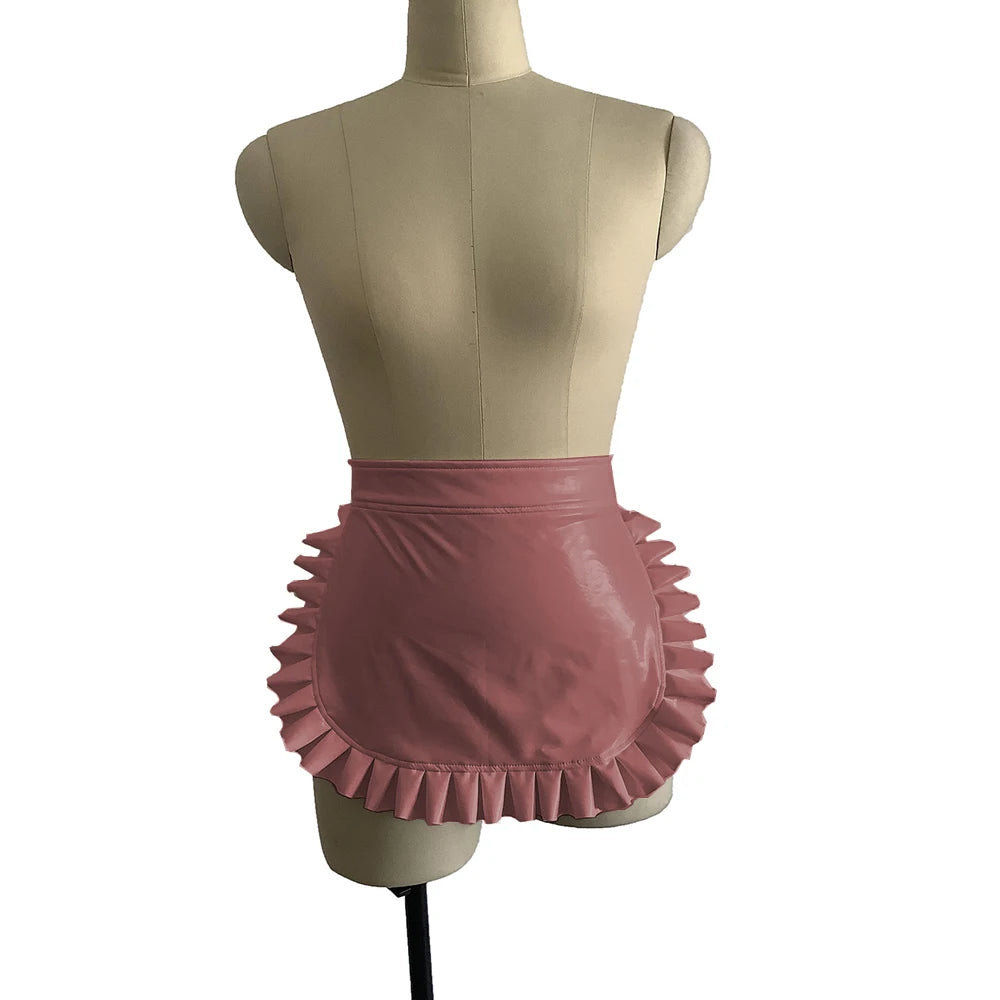 23 Colors High Quality Sexy Lolita Maid Cosplay Costume Japanese Style Ruffled Apron Women Cute PVC Apron Novelty Uniform Props