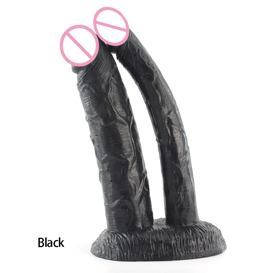 ROUGH BEAST  Double Dildos Female Masturbation Massager Huge Fist Dildo Anal Plug Toys  with Sucker Cup Sex Toys for Women