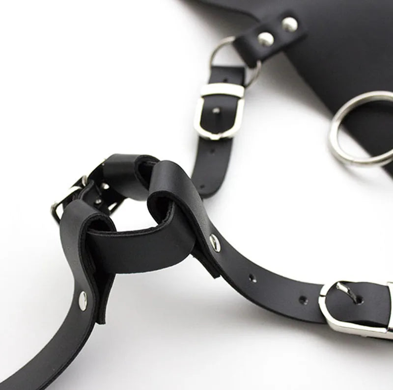 BDSM Forced Orgasm SM Bondage,Chastity Harness,Strap On Vibrating Panties,Magic Wand Vibrator Holder,Sex Toys For Women