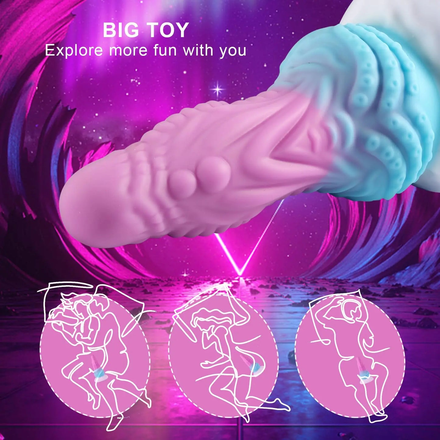 Liquid Silicone Anal Plug Monster alien Dildo with Powerful Suction Cup Octopus Tentacle Dildo Adult Masturbation Toys for Women