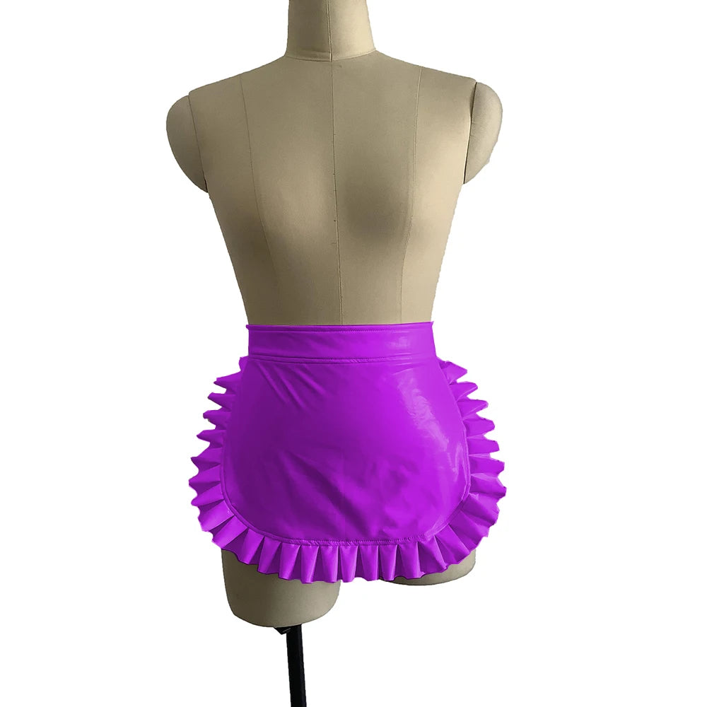 23 Colors High Quality Sexy Lolita Maid Cosplay Costume Japanese Style Ruffled Apron Women Cute PVC Apron Novelty Uniform Props