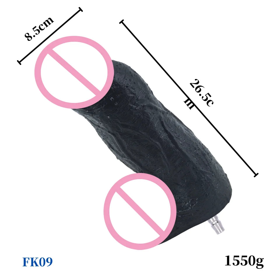 ROUGH BEAST Black Dildo Attachments for VAC-U-Lock/Quick Plug Sex Machine Love Machine Accessories for Adult Sex Toy Product