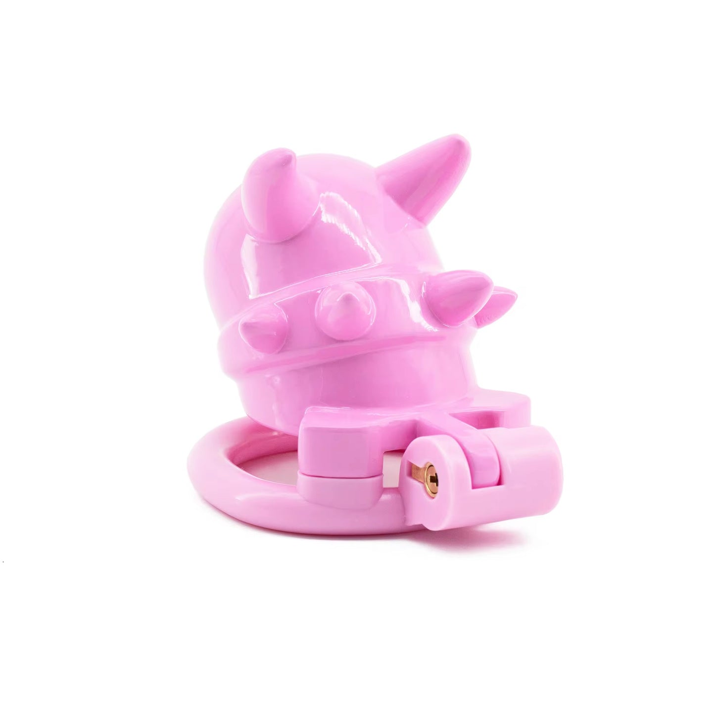 New pink/black plastic devil 😈 male chastity device bondage cage