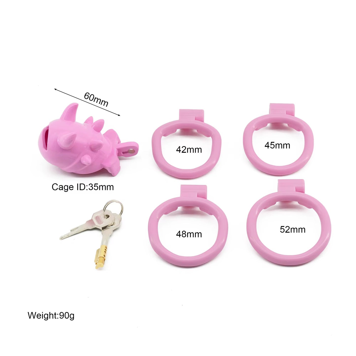 New pink/black plastic devil 😈 male chastity device bondage cage