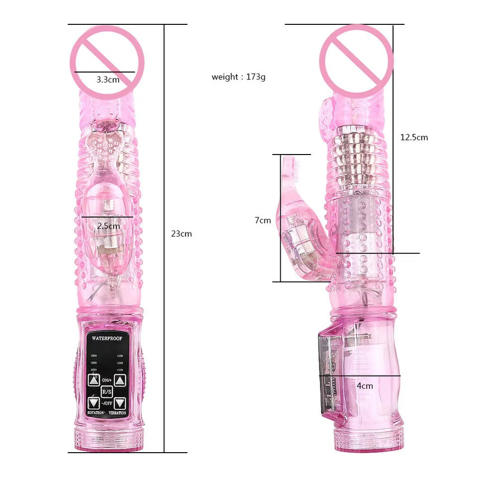 360° Rotating,Dual Motor,Strong Vibration waterproof Rabbit