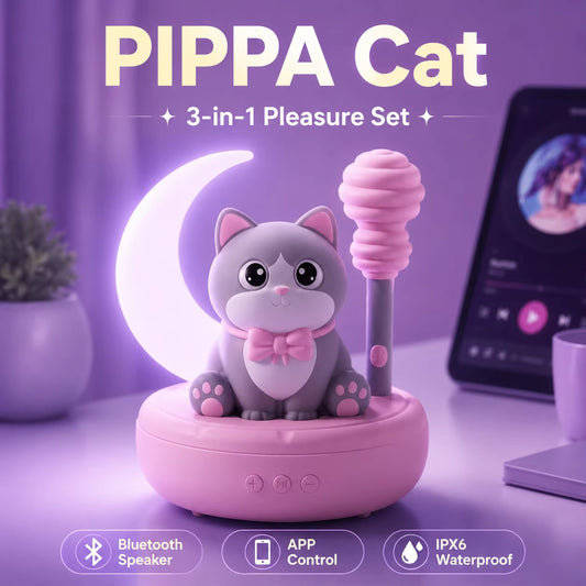 Cute Cat Desk Display that functions as Bluetooth speaker and toy