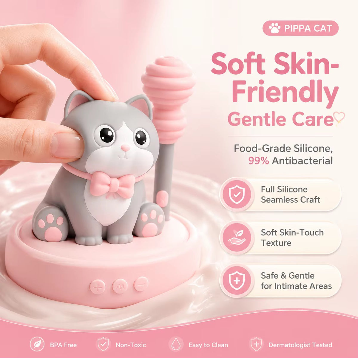 Cute Cat Desk Display that functions as Bluetooth speaker and toy