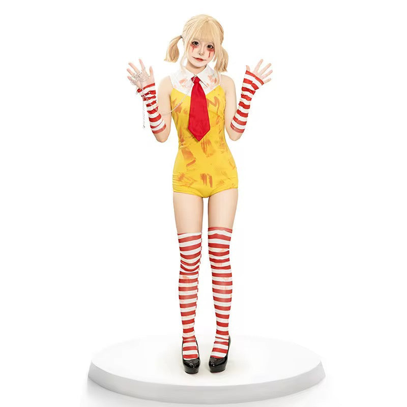 🍔 Sexy Killer Ronald McDonald Halloween Cosplay Costume w/accessories