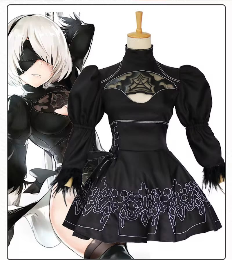 Nier Automata Yorah 2b sexy cosplay costume with wig men and women anime costume