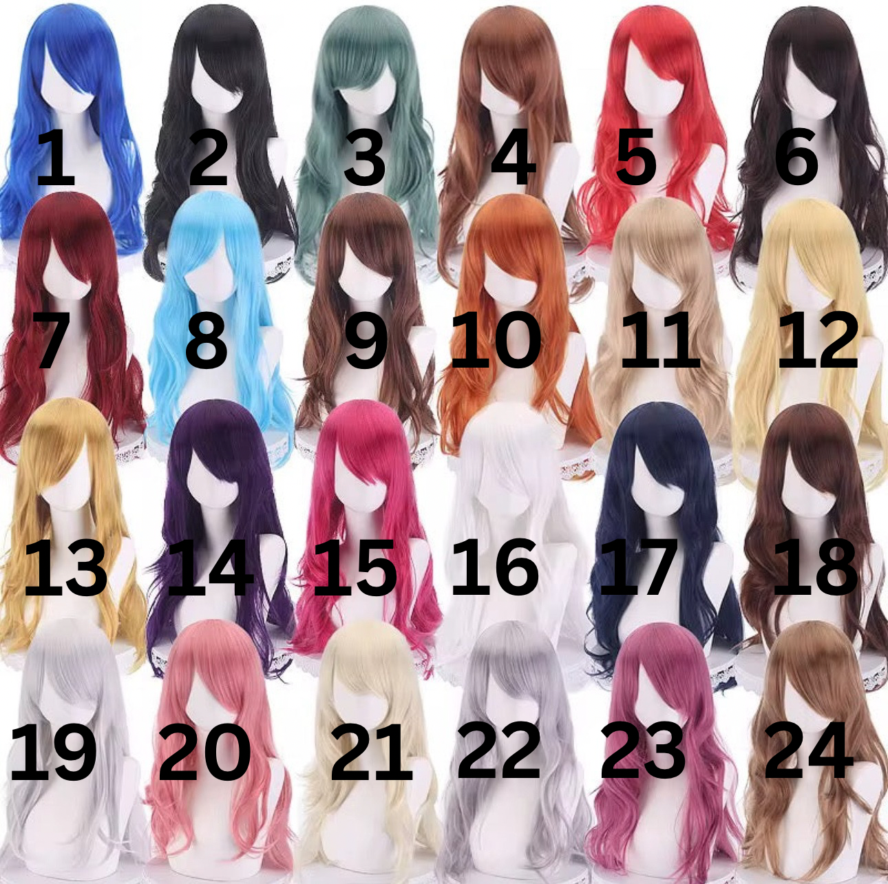 Wigs 65cm long natural wave colorful variety synthetic cosplay wig