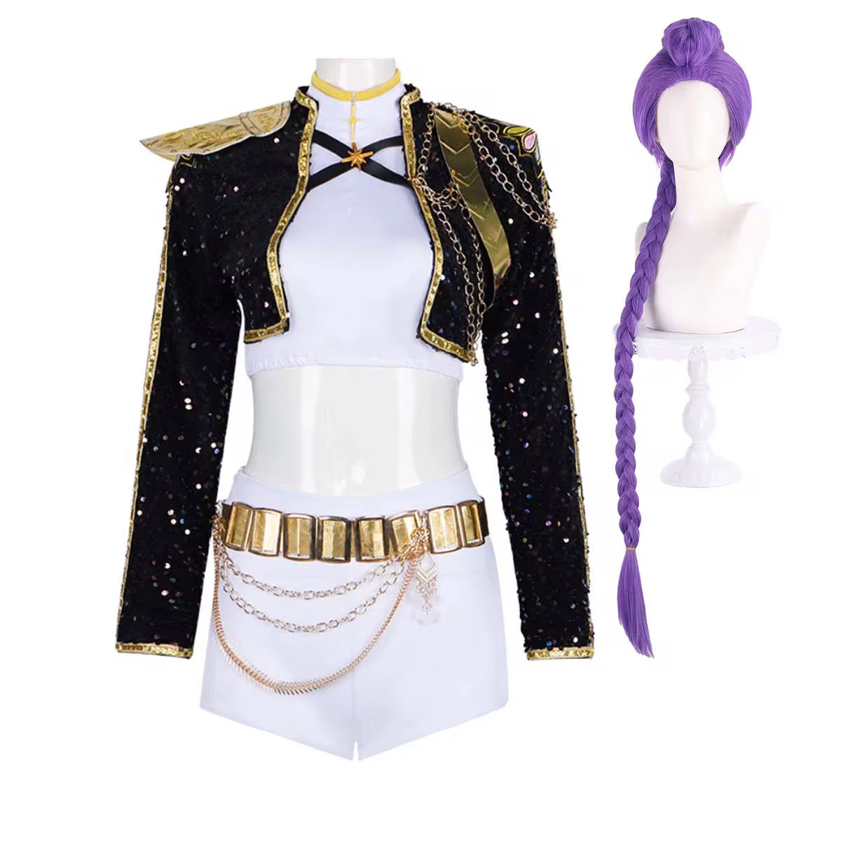 Full Kpop female characters costume with wig for adult woman
