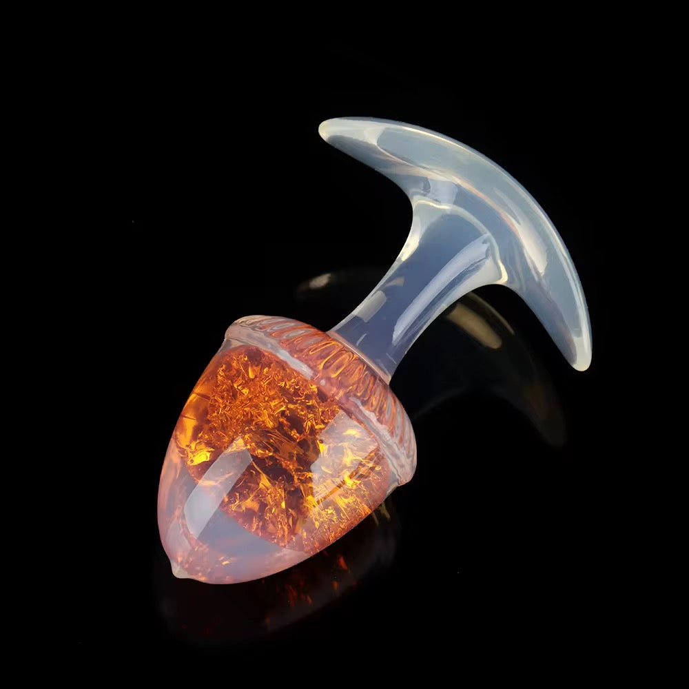 Orange Crystal Acorn Collection Anal plug