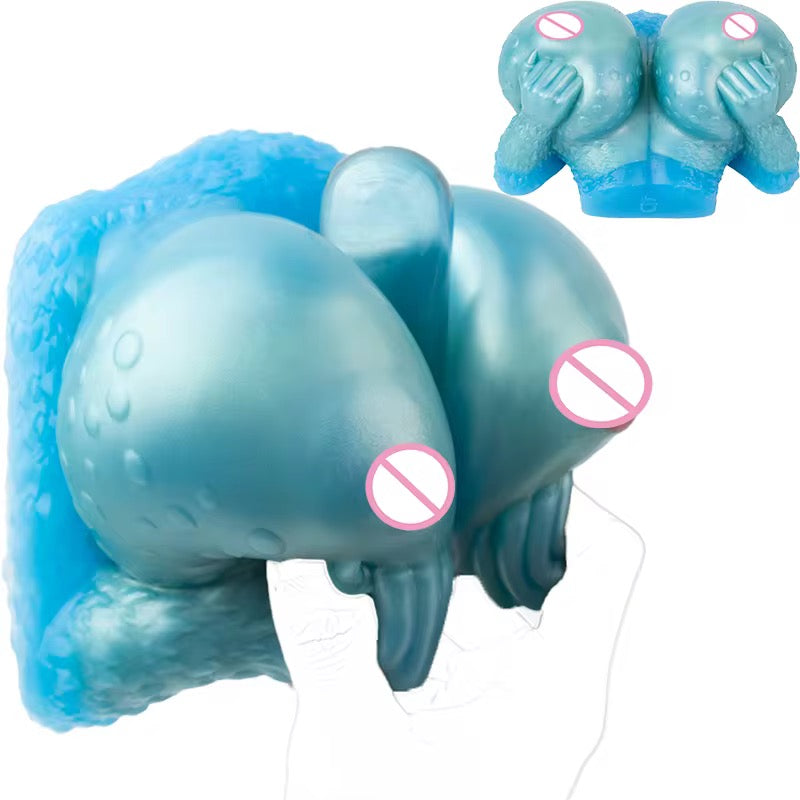 Furry Silicone Breast Male Masturbator