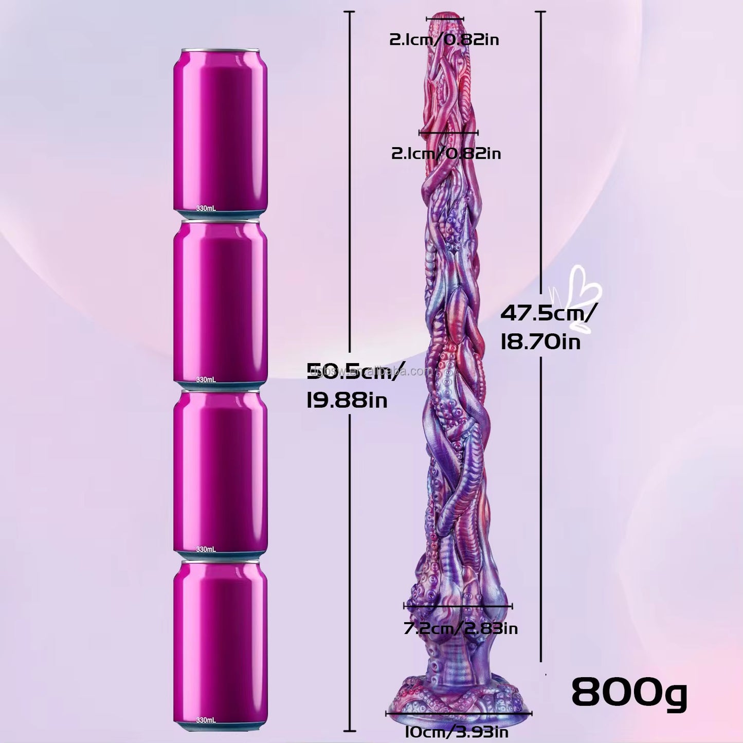 Super Long Endoscope(camera) Skull Alien Dildo