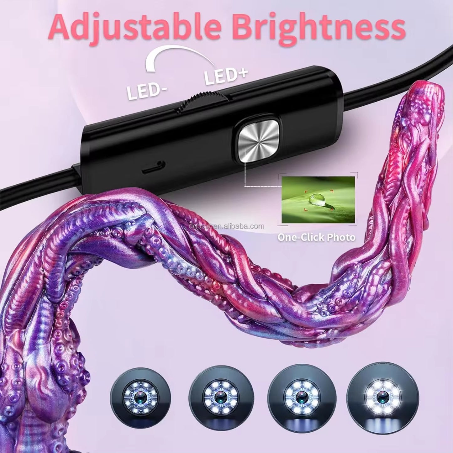Super Long Endoscope(camera) Skull Alien Dildo