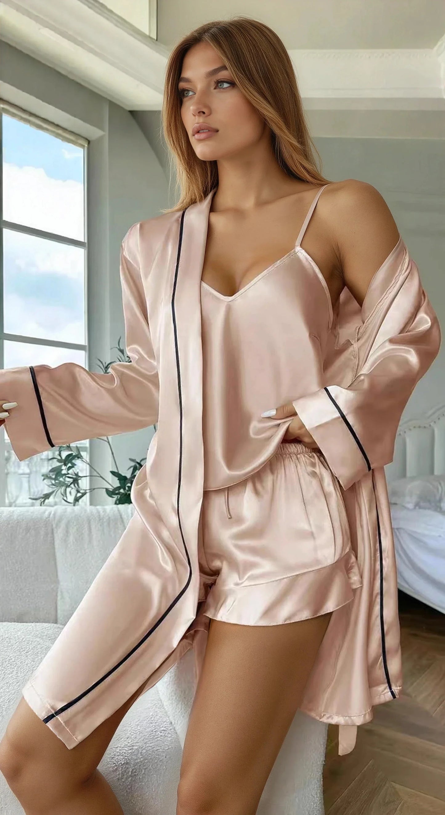 Satin Shorts and Cami Sleep Set