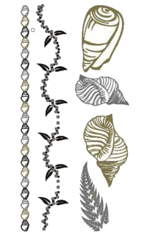 Gold Tattoo Combo- Sea Shells