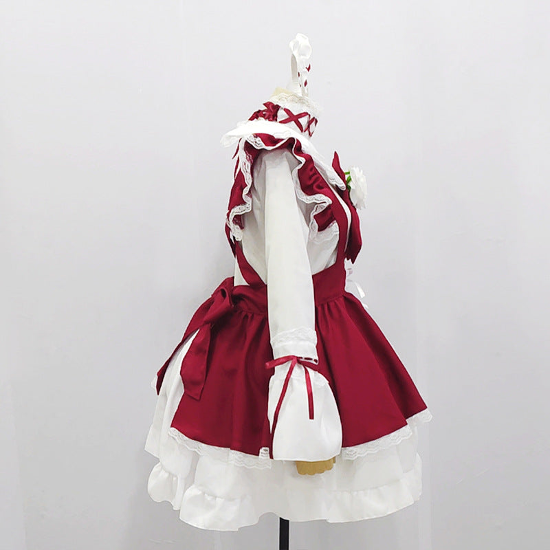 Blood Ruffle Requiem – Gothic Shrine Maid Cosplay Set (6-Piece Ritual Kit)