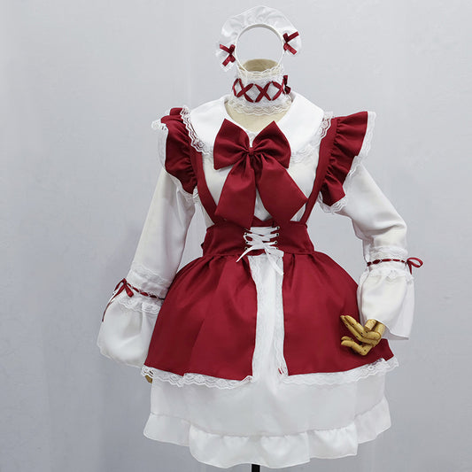 Blood Ruffle Requiem – Gothic Shrine Maid Cosplay Set (6-Piece Ritual Kit)