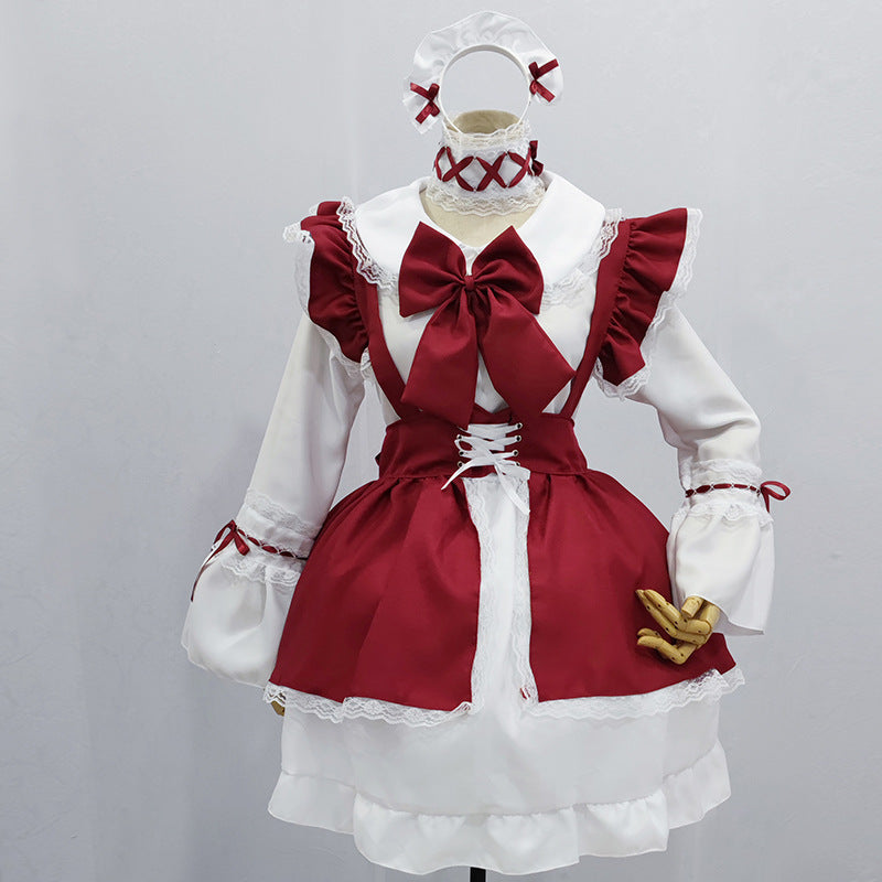 Blood Ruffle Requiem – Gothic Shrine Maid Cosplay Set (6-Piece Ritual Kit)