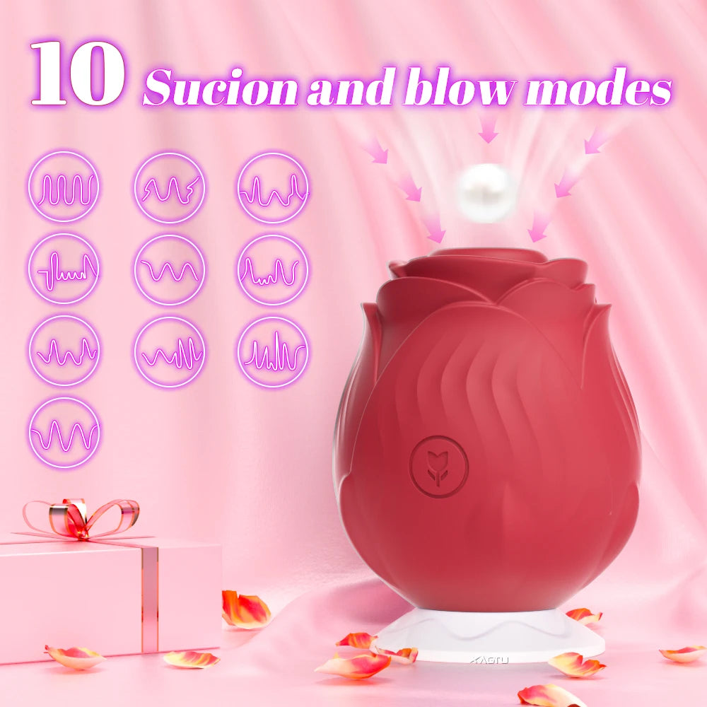 Sucking Vibrator for Women Vacuum Clitoris Stimulator Female Oral Nipple Clit Powerful Sucker Vibrating Adults Sex Rose-Toys
