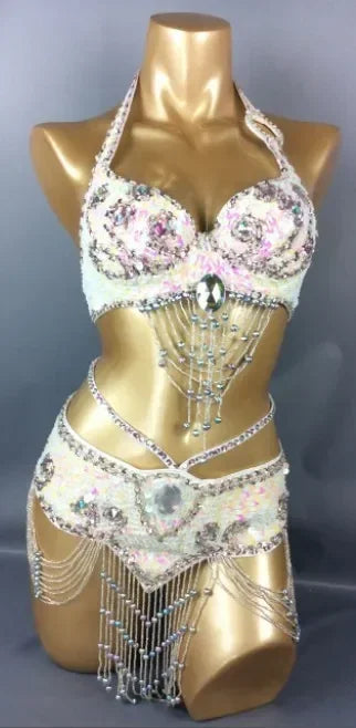Beaded Sequins Wired bra+bottom