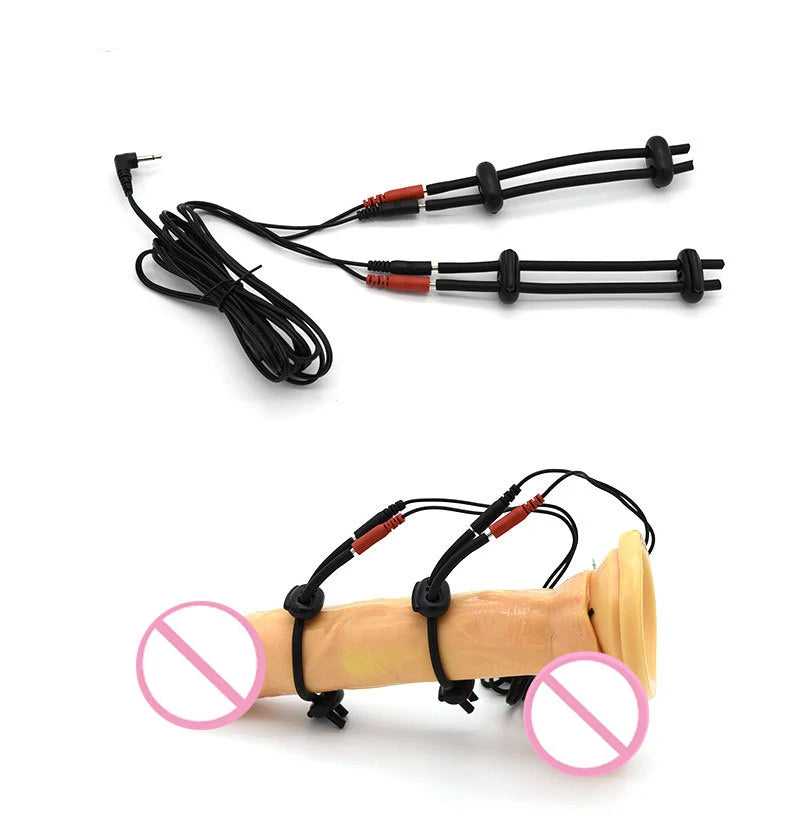 ASHBURNS Electro Shock Anal Butt Plug Electric Nipple Sucker Clamps E-stim Penis Plug Ring Cock Cage SM Chastity Couple Sex Medical Toys