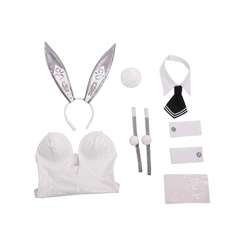ROLECOS NIKKE Goddess of Victory Blanc Bunny Girl Costume Noir Bunny Suit Women Sexy Cosplay Suit White and Black Jumpsuits
