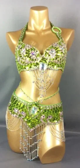 Beaded Sequins Wired bra+bottom
