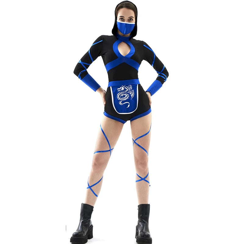 Women Sexy Ninja Costume Anime Dragon Samurai Ninja Cosplay Jumpsuit Uniform Sexy Suit Female Adult Halloween costume