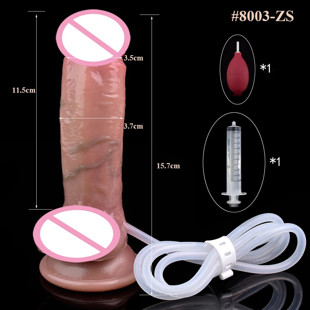 ASHBURN Skin Touch Lifelike Squirting Penis Silicone Ejaculation Realistic Dildo Sex Toys For Women Anal Plug Flirting Masturbate