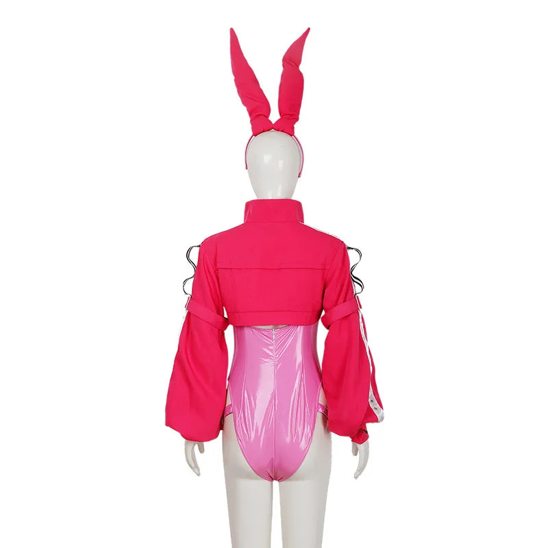 ROLECOS Alice Bunny Girl Costume NIKKE Goddess of Victory Women Sexy Alice Cosplay Bunny Suit Jumpsuits with Coat