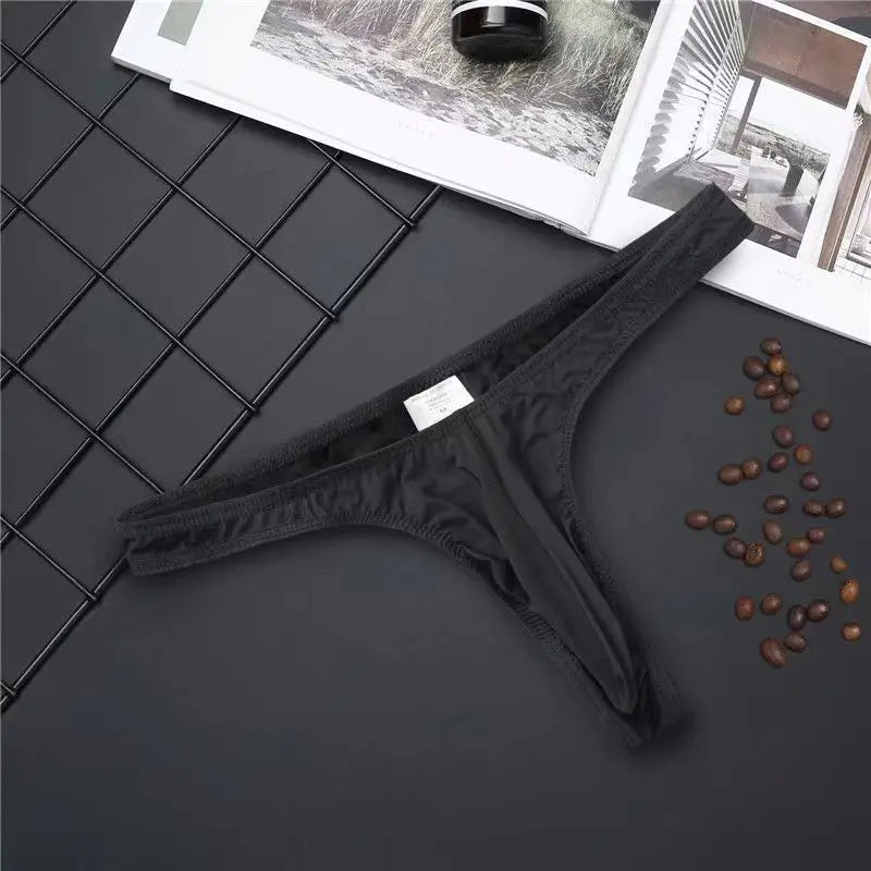 New Hot Mens G Strings Thongs Men Silky Penis Mix-Colors Bikini Pouch Panties Men Underwear Sexy Briefs T-back Ultra-thin Solid