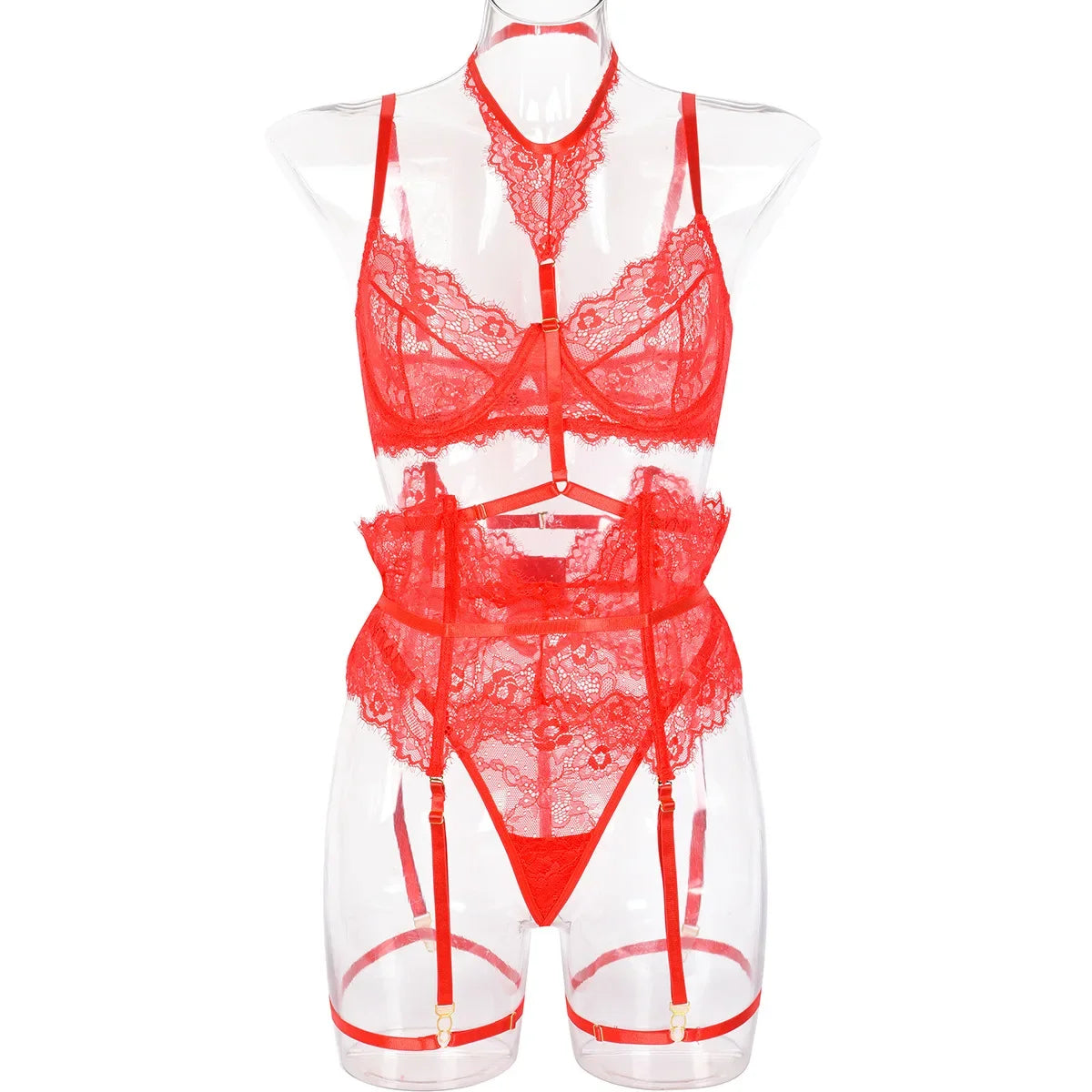 Toucheart Lingeries Sexy Hot Sleepwear Sexy Lingerie for Women Thin Transparent Lace Bra Set See Through Female Erotic Underwear