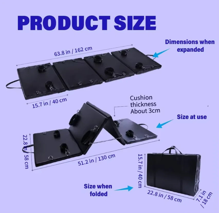 Sex Bondage Restraint BDSM Sex Furniture PU Leather Fetish Restraints System Portable Collapsible Sex Bed Sex Toys for woman