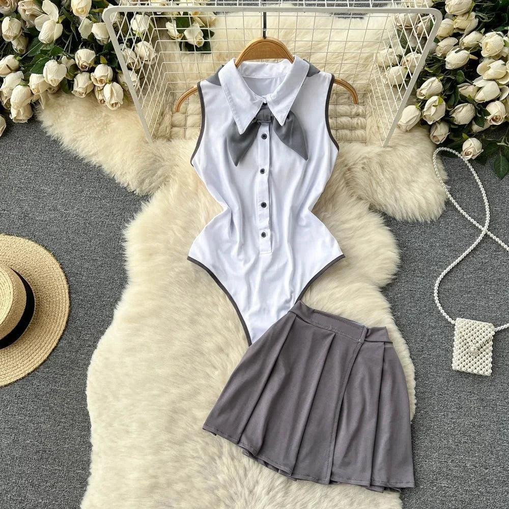 Toucheart Preppy Style Sexy Uniform Sets Women Sexy Uniform Suit Sheer Top+Lace Up Mini Skirt+Thongs Hollow Cosplay Porn Suits