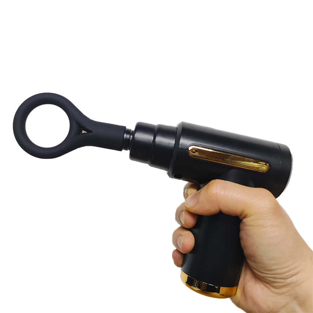 Men's vibrating masturbator electric masturbation ring training and relaxation device fascia gun adult head sex toy