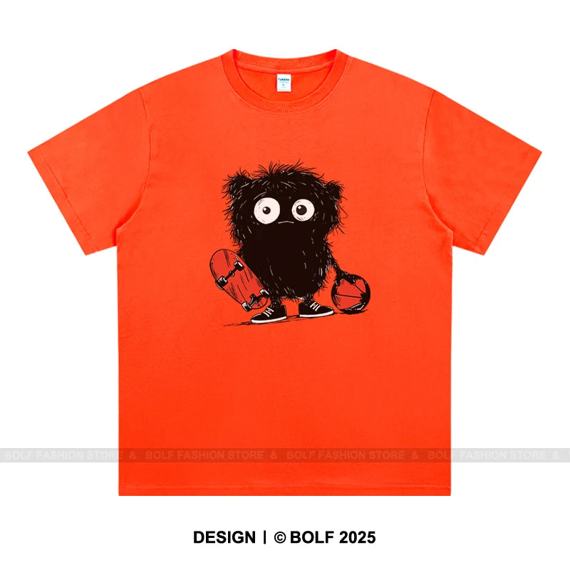 Anime Sketch Printed Men's T-Shirt 100% Cotton Oversized Kawaii Graphic Tees for Men Cute Japanese Streetwear