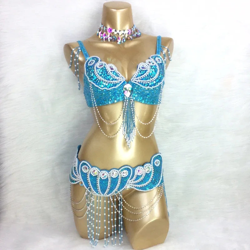 ASHBURN™ Beaded Luxe FESTIVAL Set – 3PC Festival Edition (Bra + Belt + Collar)