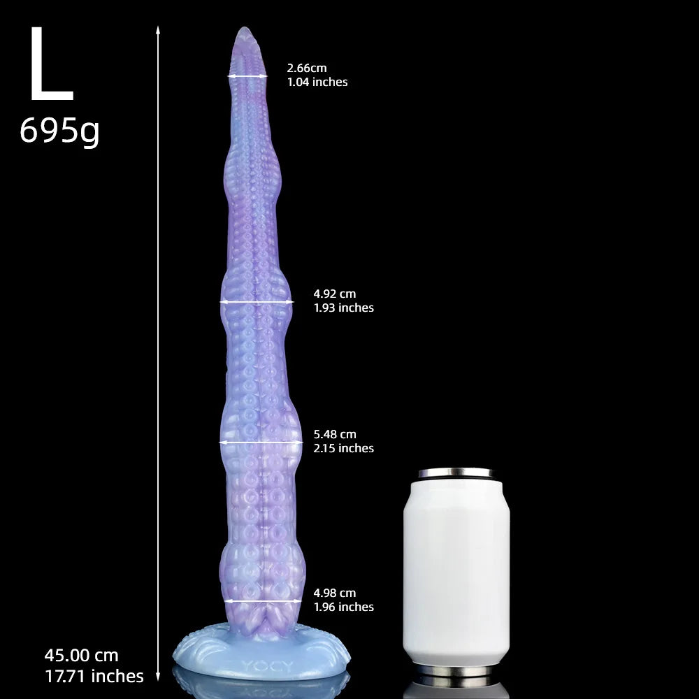 ASHBURN S-XXL 25IN Super Long Tentacle Dildo with Sucker for Deep Penetration WORKS WITH STRAPON