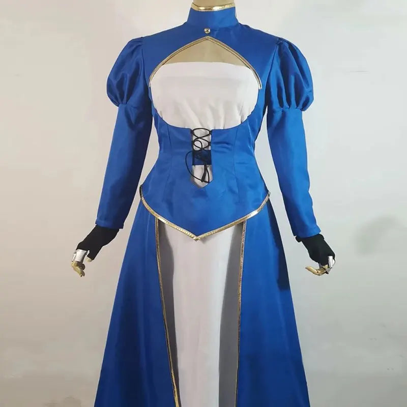 Anime Altria Pendragon Cosplay Costume Women Blue Dresses Halloween Party Sets